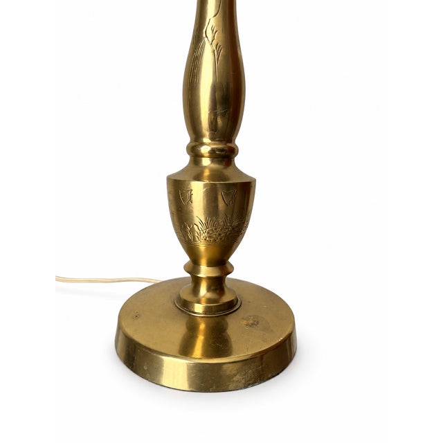 Vintage Brass-Tone Baluster Table Lamp, Labeled Lincoln Lighting For Sale - Image 4 of 8
