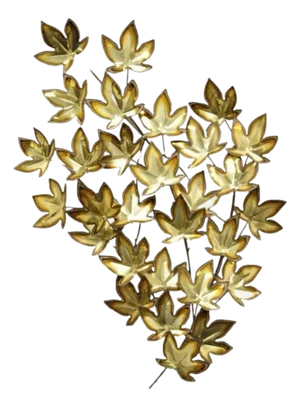 Late 20th Century Vintage Curtis Jere Large Maple Leaf Metal Brutalist Wall Art Sculpture