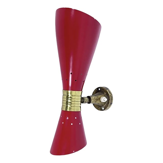 Mid-Century Italian Double Cone Wall Lamp from Stilnovo, 1950s For Sale