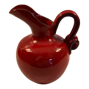 1970s Small Red Italian Ceramic Pitcher