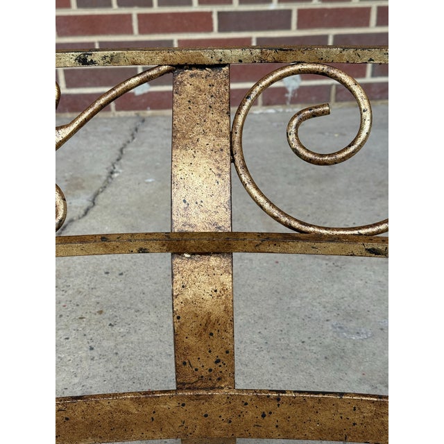 Hollywood Regency Hand Gilt Wrought Iron Oval Coffee Table - Newly Painted For Sale - Image 12 of 12