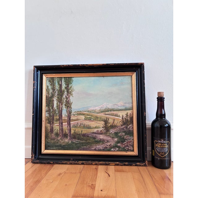 Vintage Original Landscape Oil Painting: Countryside Nature Wall Art For Sale - Image 9 of 14