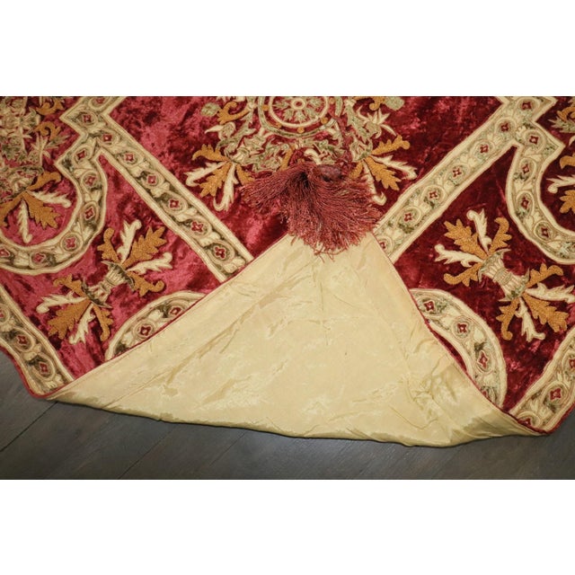 Traditional Early 20th Century Table Cover Textile - 3'2" x 3'2" For Sale - Image 3 of 6