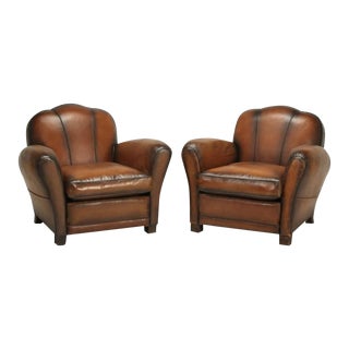 French Art Deco Cloud Back Style Club Chairs For Sale