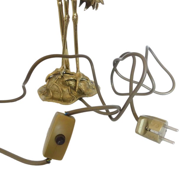 French Gilded Bronze Heron Lamp by Maison Baguès, 1970s For Sale - Image 6 of 8
