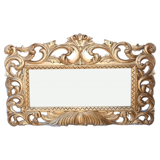 Rococo Mantle Mirror with Carved Gilt Frame For Sale