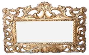 Rococo Mantle Mirror with Carved Gilt Frame