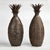 Modernist pair of vintage pineapple garnitures or objects of art handcrafted in metal in a stylized brutalist form with a...