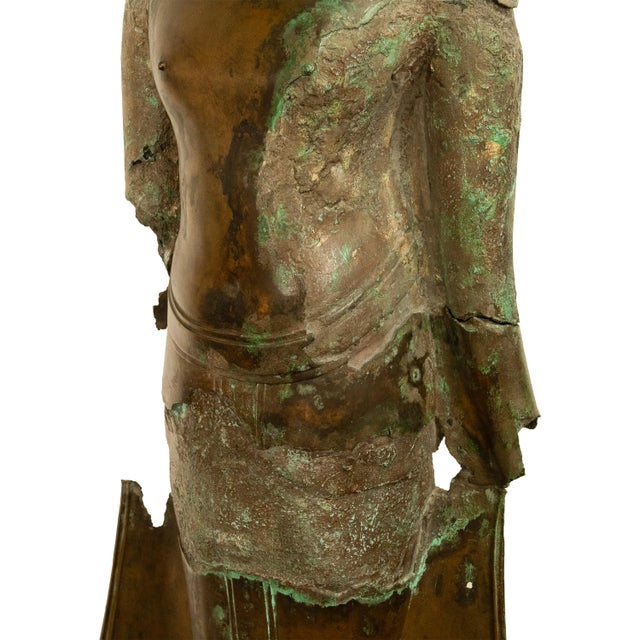 Large Ancient 16thC Thai Ayutthaya Bronze & Copper Buddha Sculpture Statue 1550 For Sale - Image 14 of 16