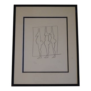 1960s Vintage Nude Line Drawing Prints - Signed and Numbered For Sale