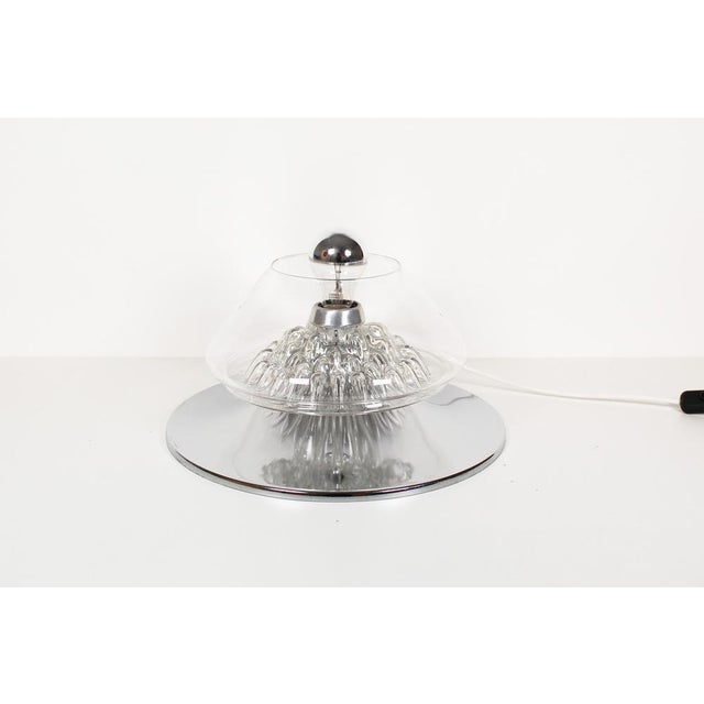 Silver Mid-Century Italian Murano Glass Table Lamp For Sale - Image 8 of 8
