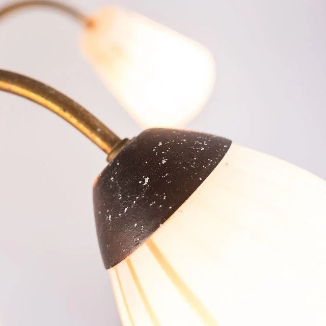 1950s Brass & Glass 6-Light Pendant Lamp, 1950s For Sale - Image 5 of 9