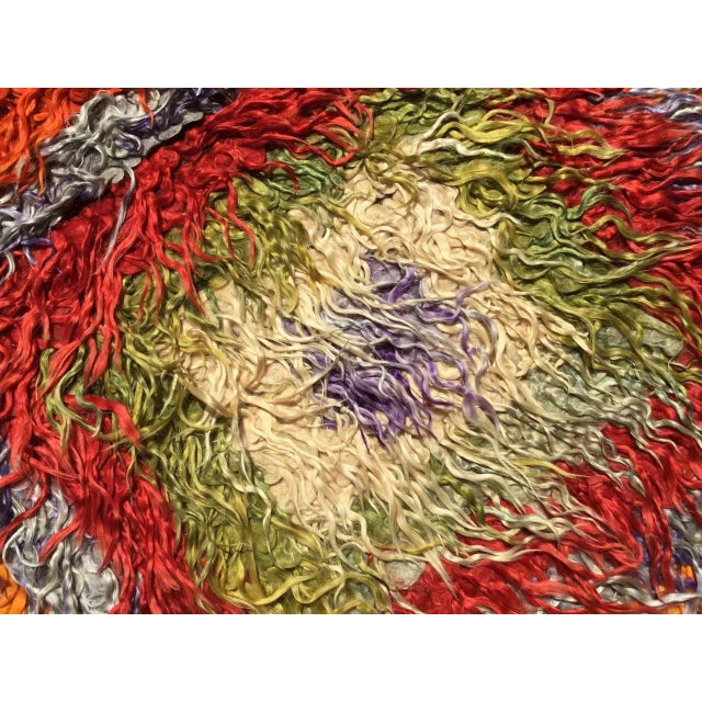 Orange Vintage Turkish Shaggy Kilim Rug - 39" X 69" For Sale - Image 8 of 11