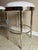 Baker Furniture Company Baker Furniture Minimalist Counter Stool, Polished Nickel Base, Swivel Seat in White Suede - Pair For Sale - Image 4 of 18