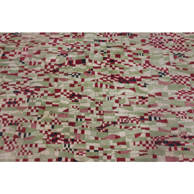 Vintage Geometric Design Rug, 1950s For Sale - Image 4 of 6