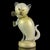 Beautiful vintage Murano hand blown white and gold flecks Italian art glass kitty cat sculpture figurine. The piece is...