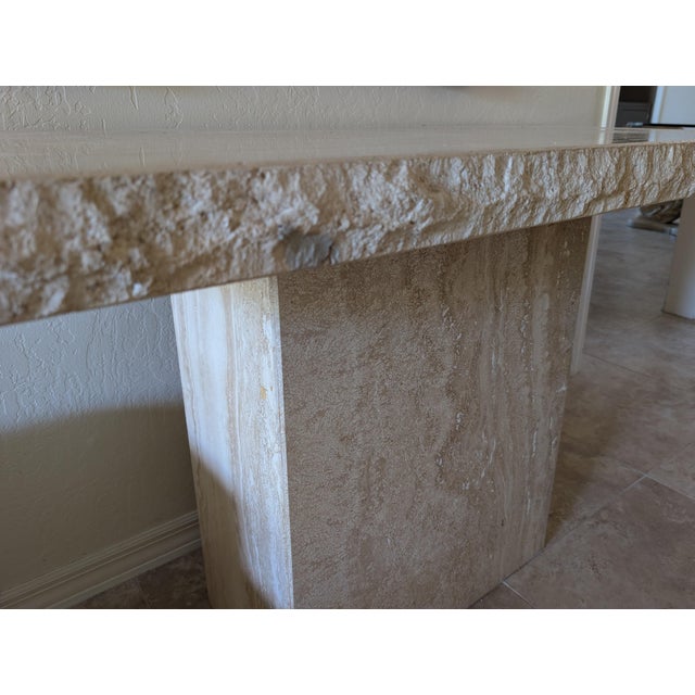 Angelo Mangiarotti Vintage Travertine Console Table With Raw Edge For Sale - Image 4 of 4