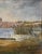 Vintage European Coastal Landscape Oil Painting | Framed Harbor Village Seascape For Sale - Image 10 of 10