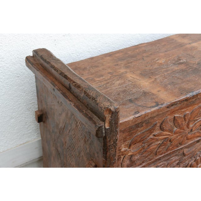 Antique Swat Valley Carved Chest Console For Sale - Image 14 of 18