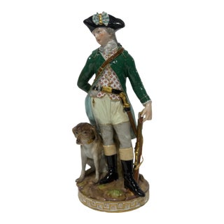 Rare Meissen Hunter With Dog Porcelain Figure Model J80 For Sale