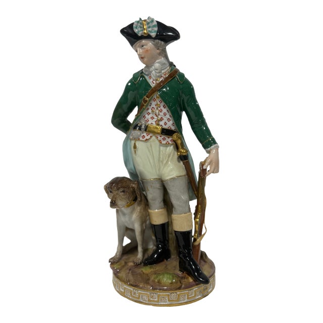 Rare Meissen Hunter With Dog Porcelain Figure Model J80 For Sale
