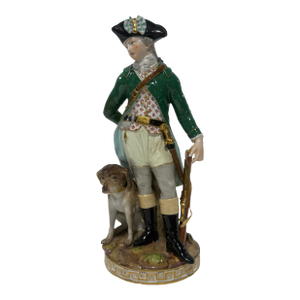 Rare Meissen Hunter With Dog Porcelain Figure Model J80