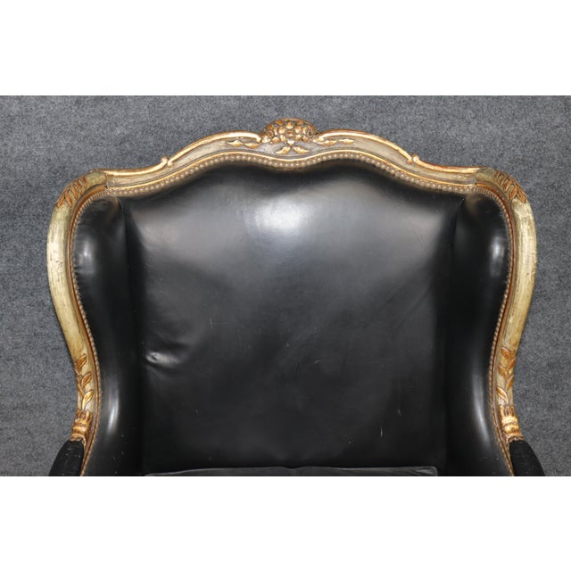 An extraordinary example of 20th-century luxury seating, this signed Maison Jansen grand-scale bergère chair represents...