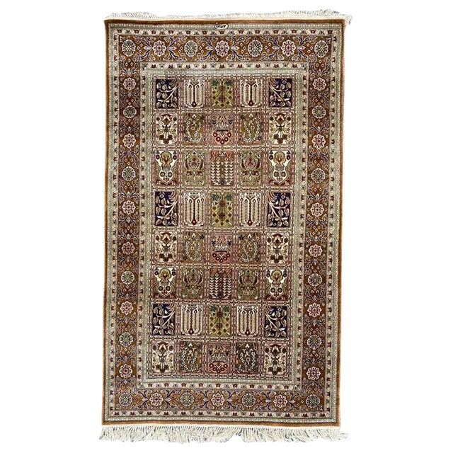 Vintage Fine Silk Hereke Style Rug For Sale