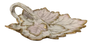 Vintage Early 20th Century Leaf-Shaped Dish With Handle