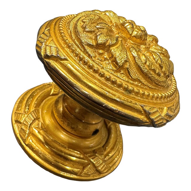 1990s Sherle Wagner Floral Ribbon and Reed Dummy Door Knob For Sale