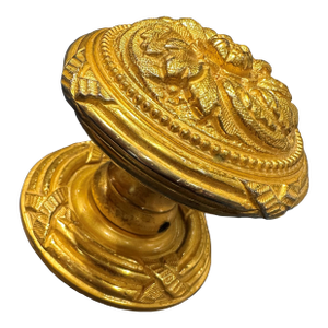 1990s Sherle Wagner Floral Ribbon and Reed Dummy Door Knob