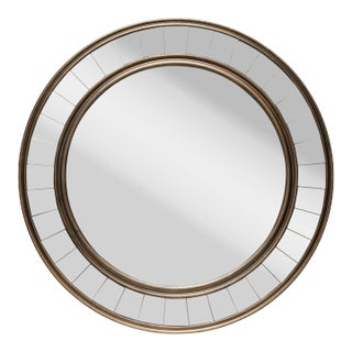 Lifestyle by JY Coltrane Antique Bronzed Wood and Mirrored Frame Mirror For Sale