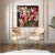"Jardin Passionate" is a large abstract modern floral painting. It's a lively, rose-and-pink abstract filled with the...