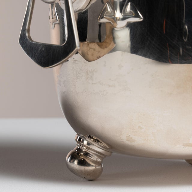 Metal Mid 20th Century France Silver Metal Ice Bucket For Sale - Image 7 of 15