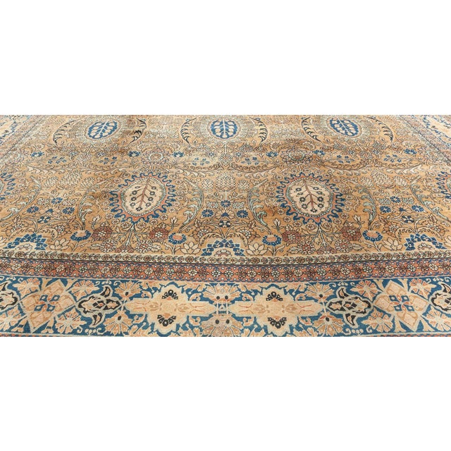 Brown Authentic Persian Kirman Handmade Wool Carpet For Sale - Image 8 of 8