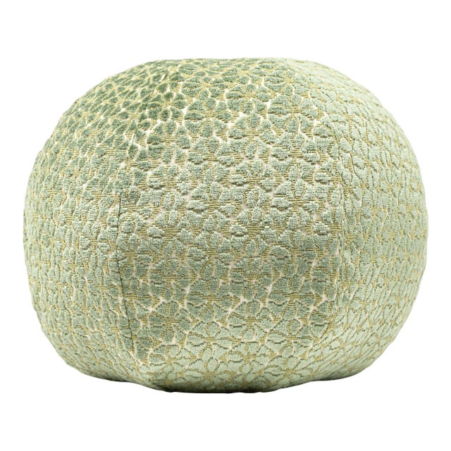 The House Of Scalamandré Petal Velvet Circle Pillow In Meadow For Sale