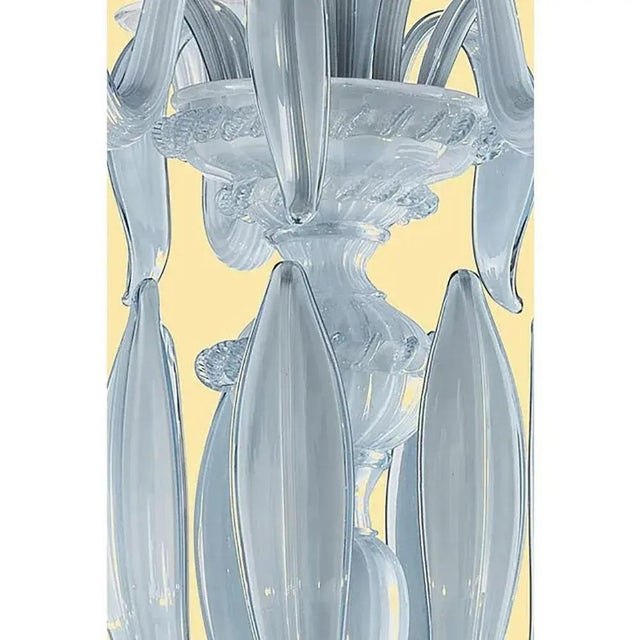 Venetian Azure Style Murano Glass Chandelier with Leaves by Simoeng For Sale - Image 9 of 10