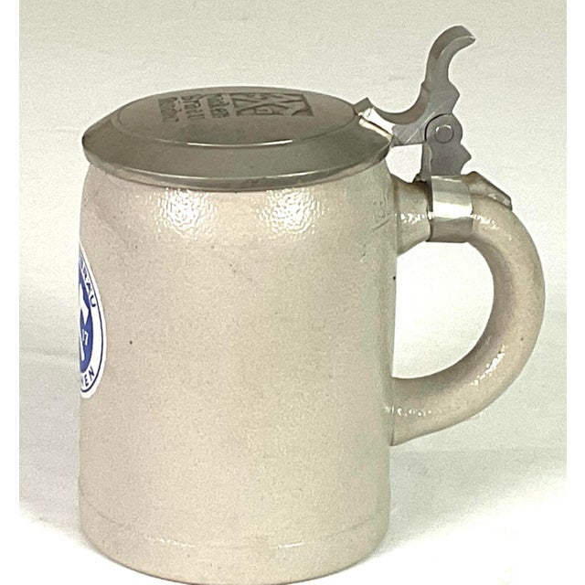 1970s Hackerbrau Munchen-Germany-Stoneware and Pewter Lid-1/2 Liter Stain For Sale - Image 4 of 7