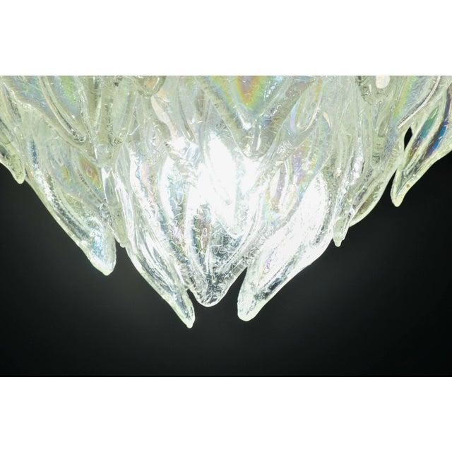 1970s Large Murano Glass Rainbow Leaves Chandelier For Sale - Image 11 of 13