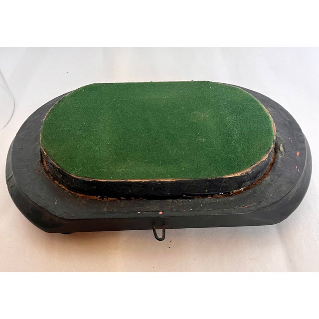 Transparent Early 1900s French Hand Blown Glass Oval Cloche on Wood Footed Base For Sale - Image 8 of 10