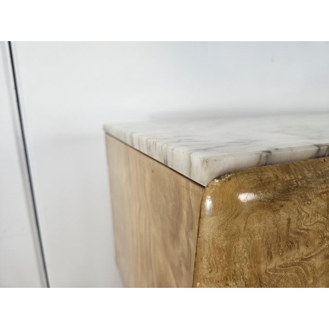 1950s Vintage Maple Chest of Drawers with Marble Top, 1950 For Sale - Image 5 of 18