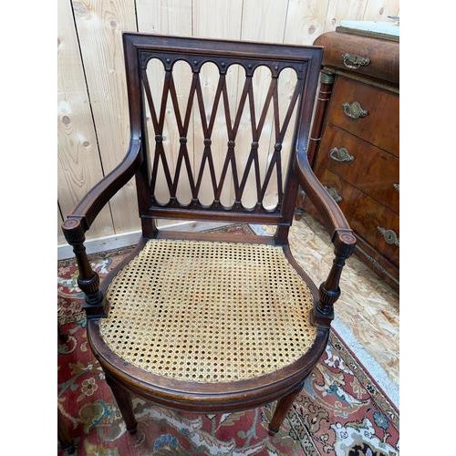 Louis XVI Chairs and Cane Armchairs, Set of 8 For Sale - Image 3 of 6