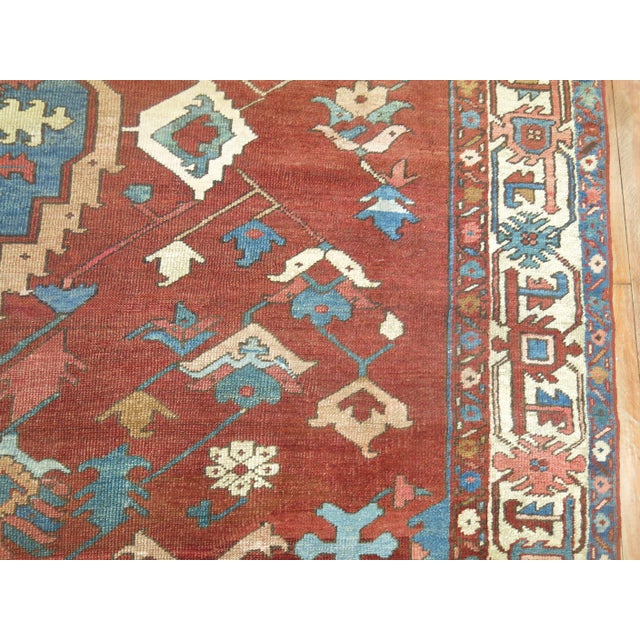 Brown 19th Century Antique Bakshaish Rug, 10' X 11'9'' For Sale - Image 8 of 12