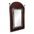 Vintage Hand-Stitched Leather Mirror With Brass Finials | Greek Modernist, Circa 1960s–1970s For Sale
