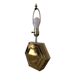 1970’s Hollywood Regency Brass Hexagon Lamp For Sale