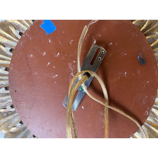 Early 21st Century Gilt Iron Sunburst Ceiling Mount Light Fixture by Myanmar Home For Sale - Image 5 of 14
