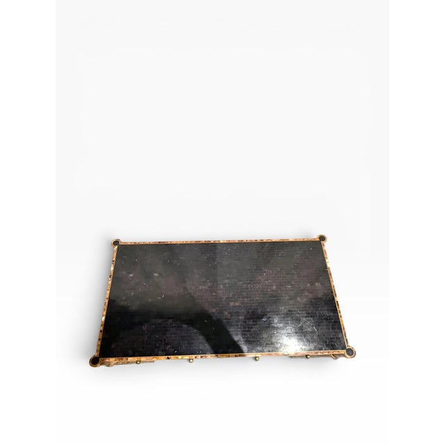 1980s Maitland-Smith Faux Tortoiseshell Writing Desk For Sale - Image 9 of 12