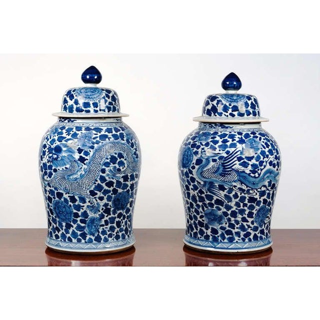 Blue and White Temple Jars a Pair Chairish