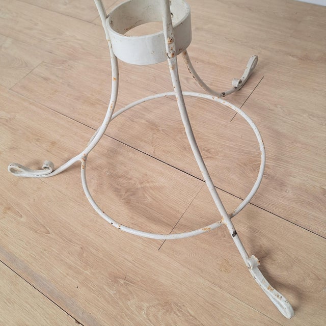 1950s Vintage White Enamelled Metal Table, 1950s For Sale - Image 5 of 7