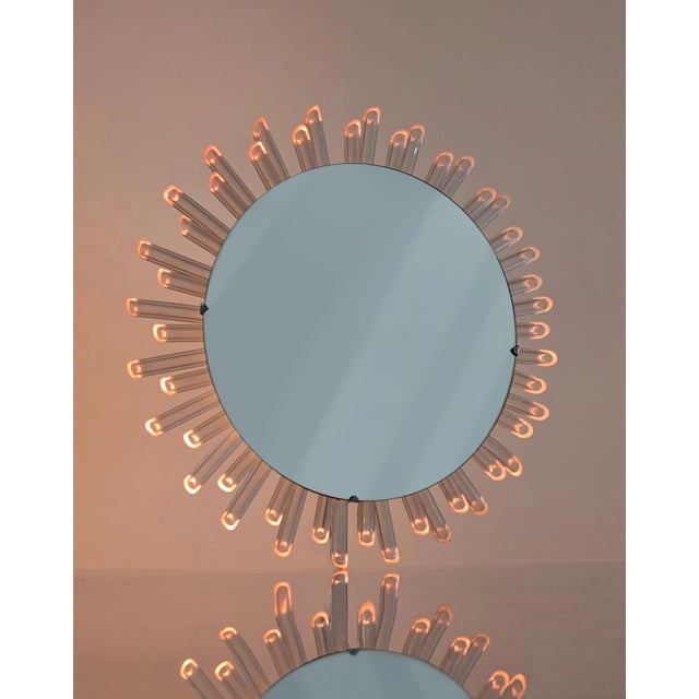 Pink Sun Mirror Lamp, 1970s For Sale - Image 9 of 10